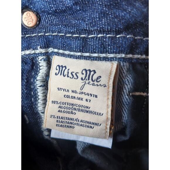 Miss Me Jeans Womens Size 26 Bootcut Embellished Flared Denim Blue - Picture 8 of 14